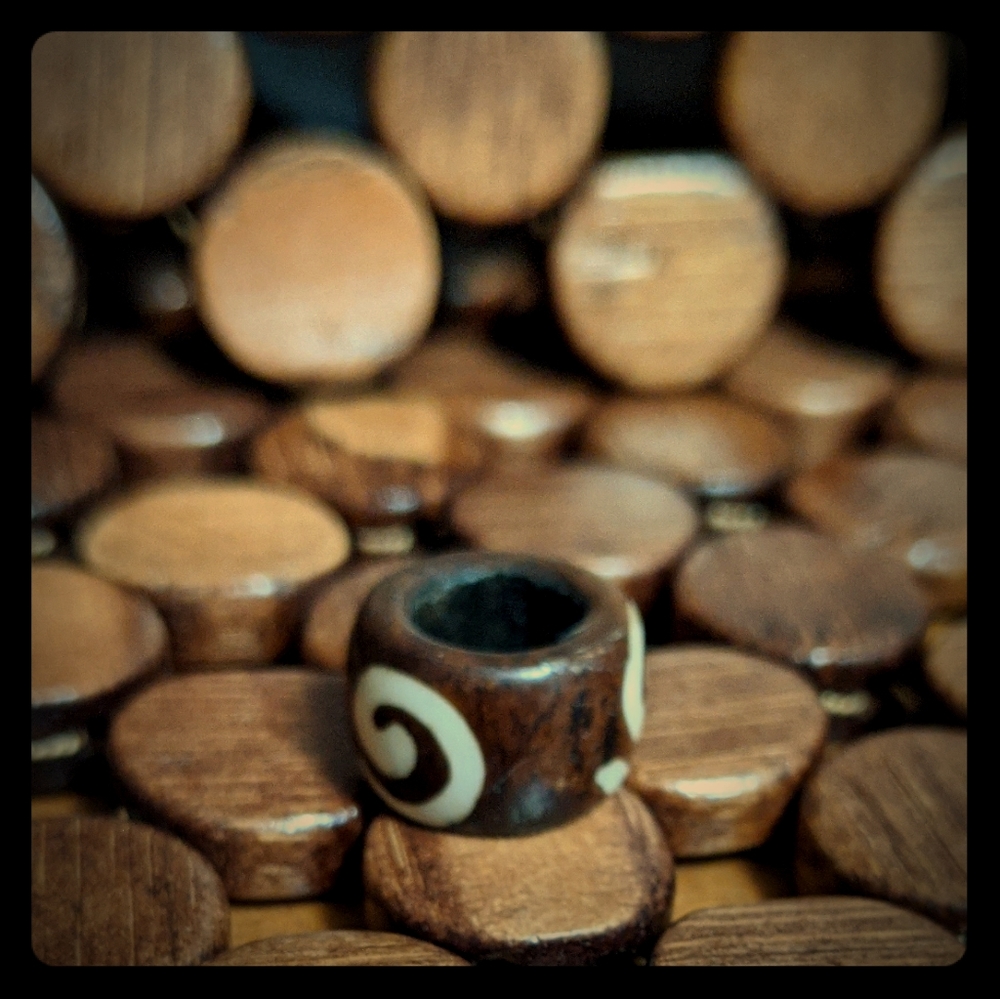 Bone DREADLOCK Bead Eternal Spiral